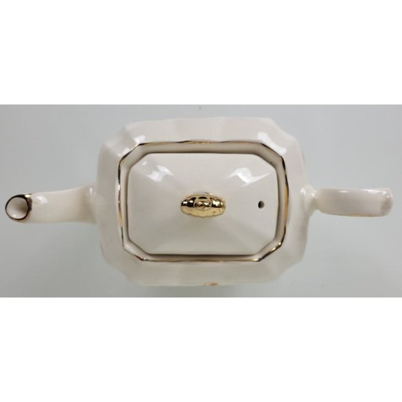 Vintage‎ Sadler England Cube Teapot Yellow Roses w. Gold Trim - Picture 10 of 15